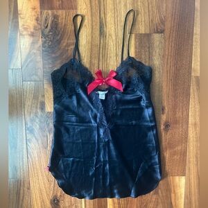 Victoria’s Secret Black Satin and Lace Slip Dress; Size XS